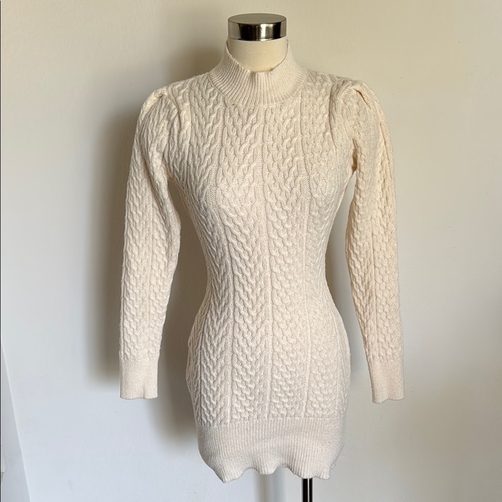 Elegant Cream Cable Knit Sweater